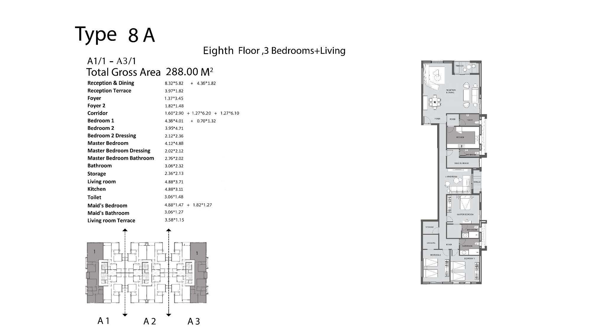 Floor plan for apartment at De Joya 3