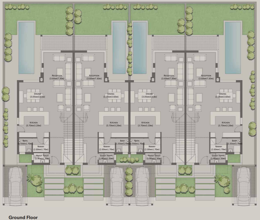 Floor plan for townhouse at Laguna Bay