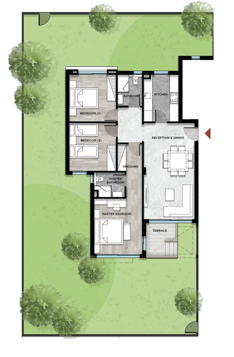 Floor plan for apartment at Kayan