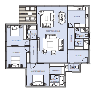 Floor plan for apartment at Park View - Haptown