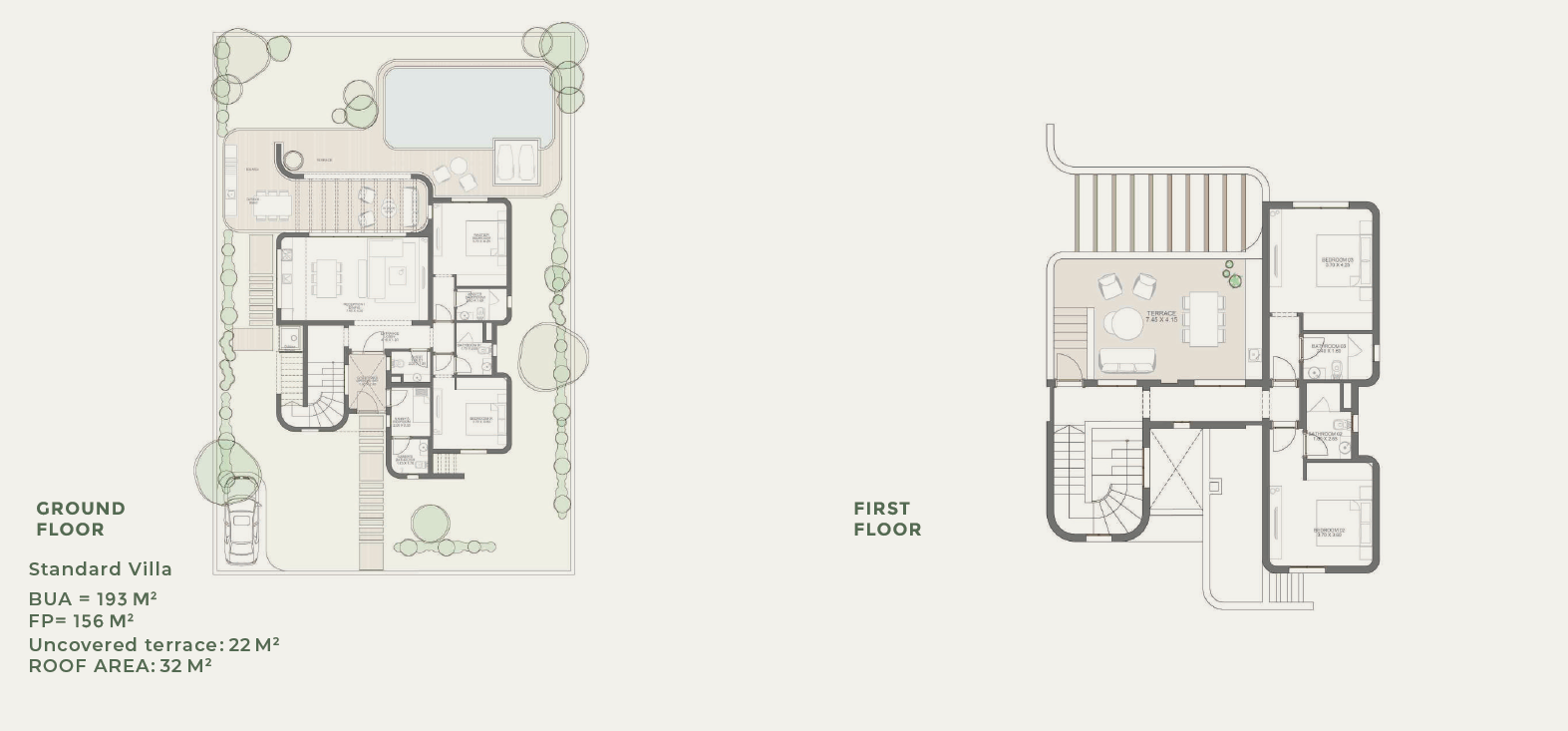Floor plan for villa at Aden