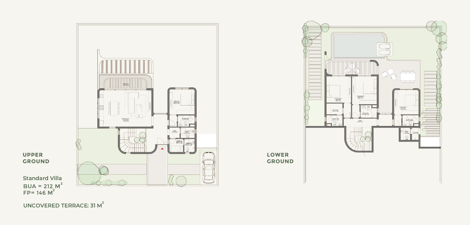 Floor plan for villa at Aden