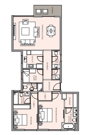 Floor plan for apartment at HAPTown