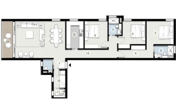 Floor plan for apartment at ZED