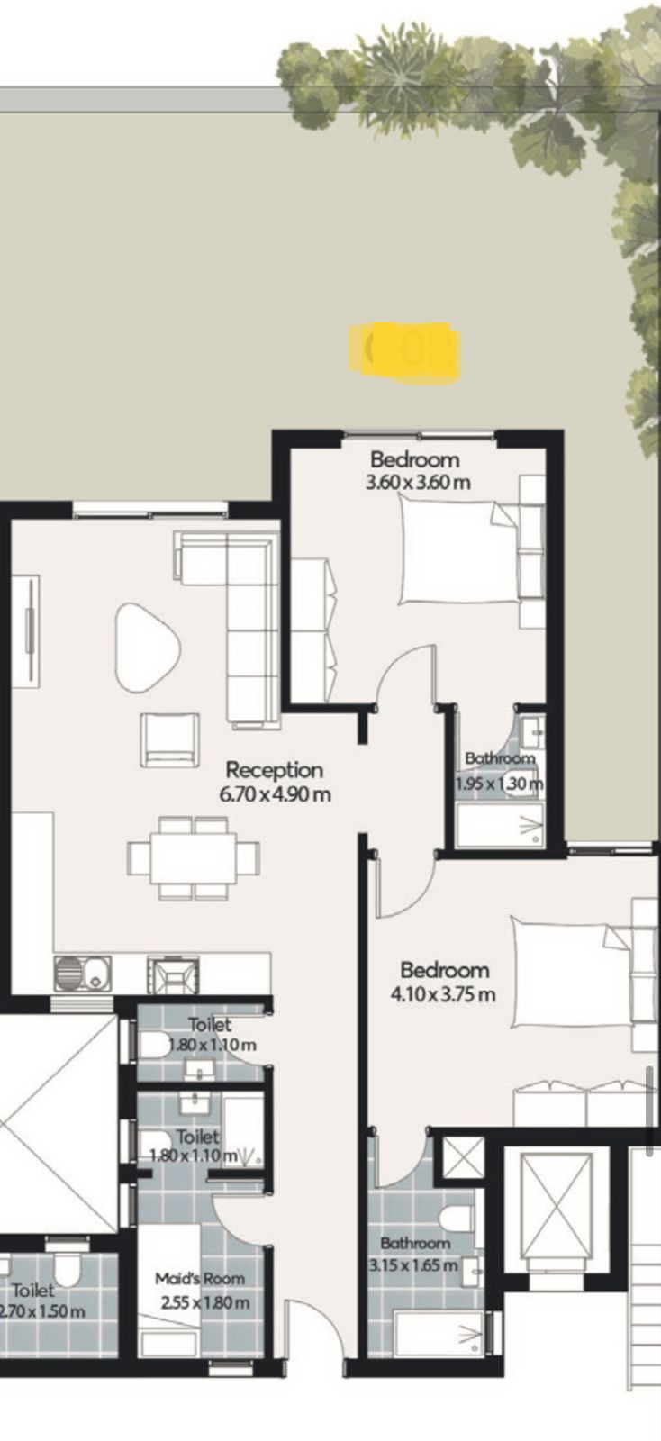 Floor plan for chalet at Mar Bay - Ras El Hekma