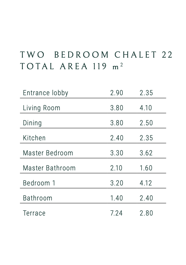 Floor plan for chalet at Majada Iwan