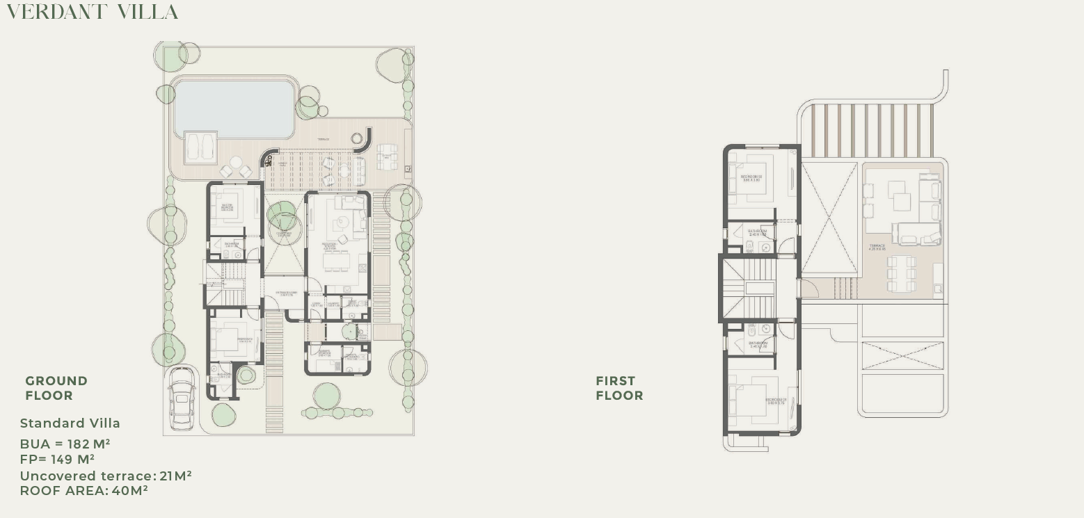 Floor plan for villa at Aden
