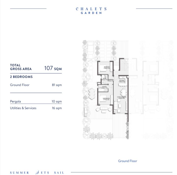 Floor plan for chalet at Plage