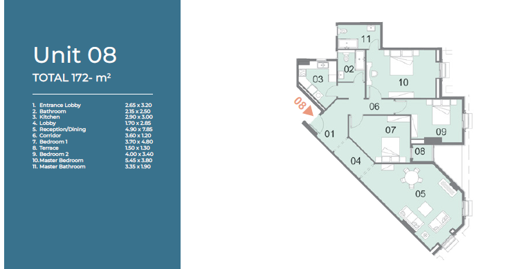 Floor plan for apartment at Il Latini City Edge