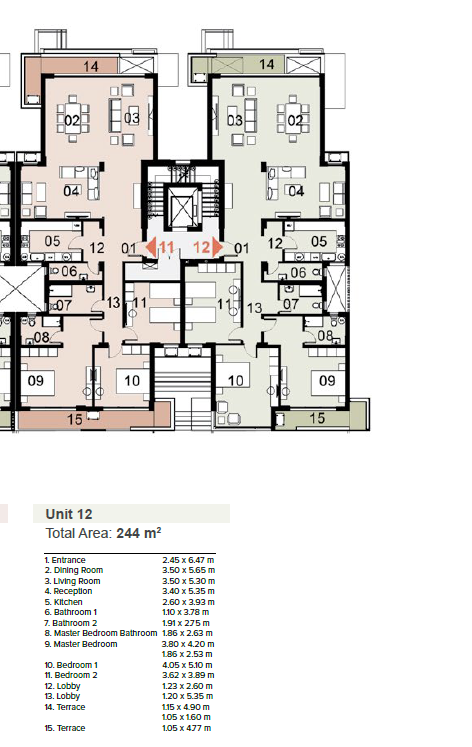 Floor plan for apartment at Mazarine