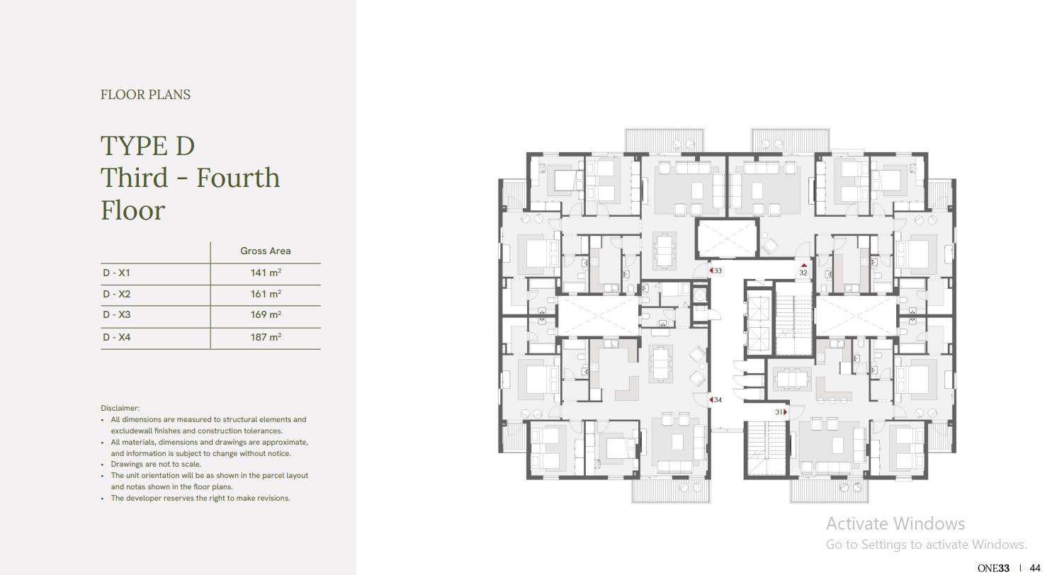 Floor plan for apartment at One33