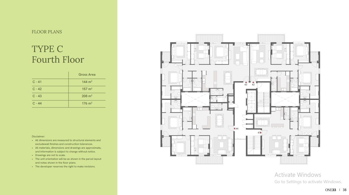 Floor plan for apartment at One33