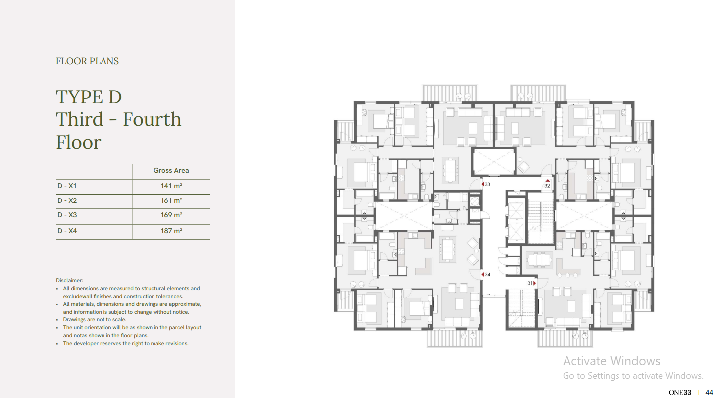Floor plan for apartment at One33