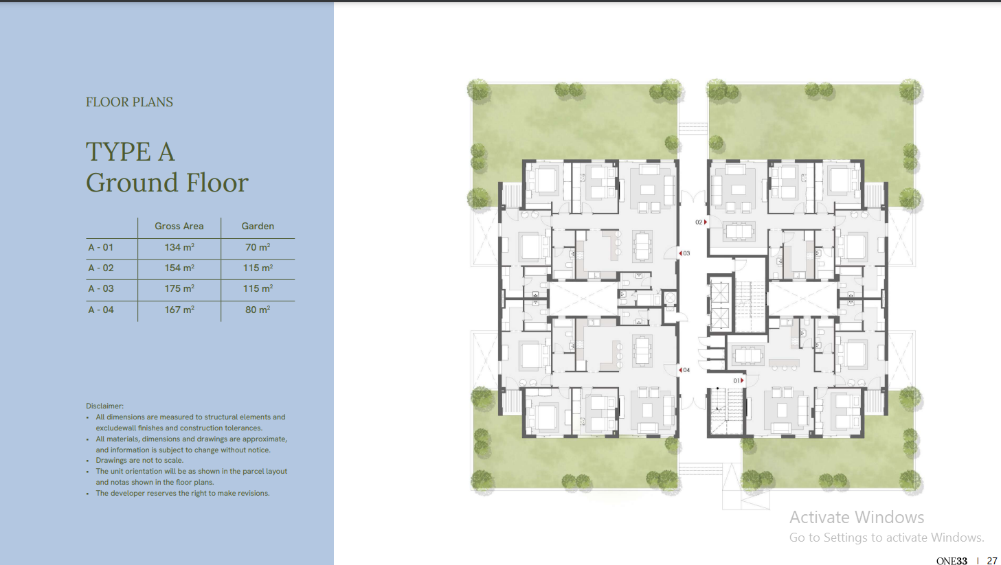 Floor plan for apartment at One33