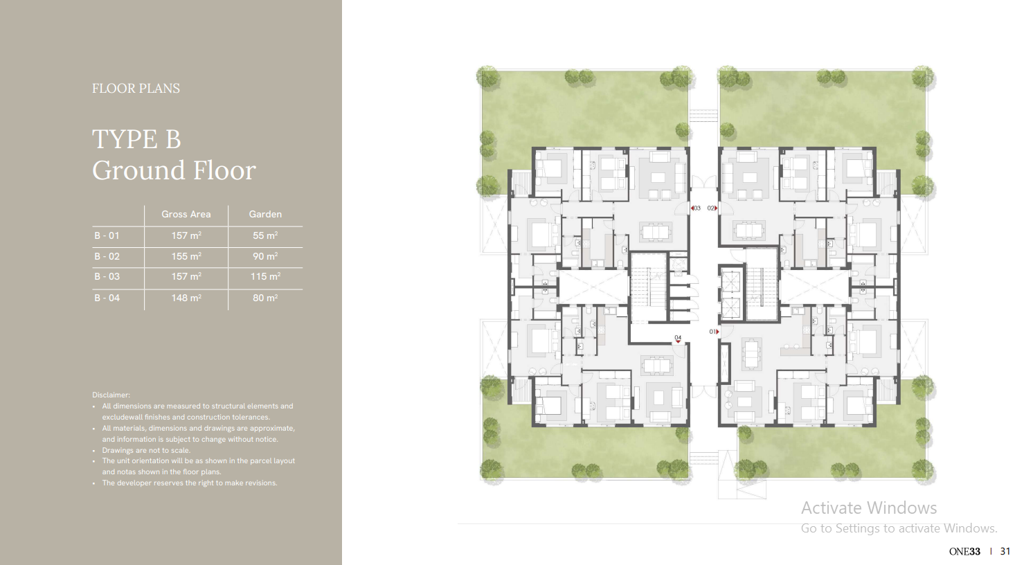 Floor plan for apartment at One33