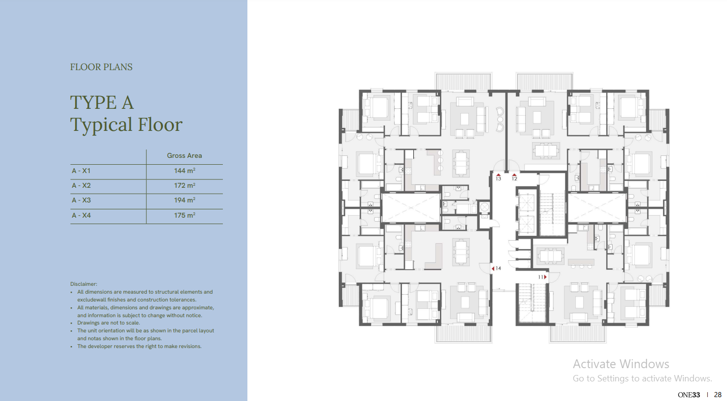 Floor plan for apartment at One33