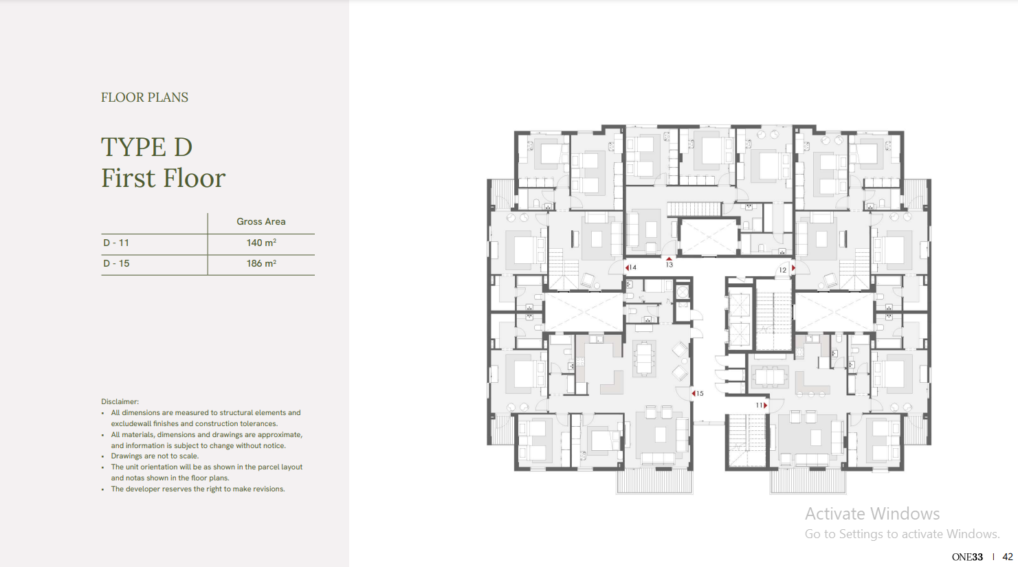 Floor plan for apartment at One33