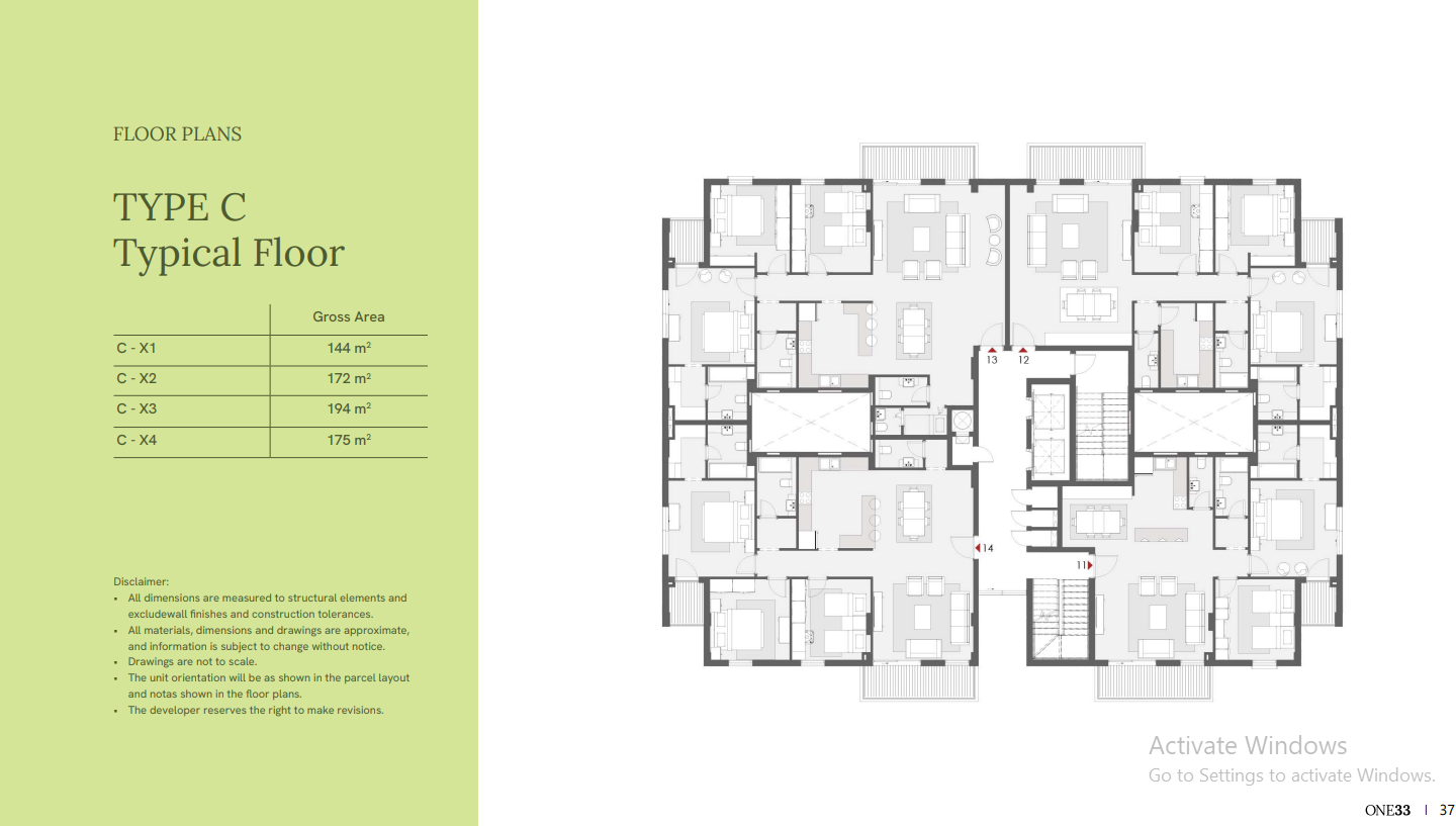Floor plan for apartment at One33