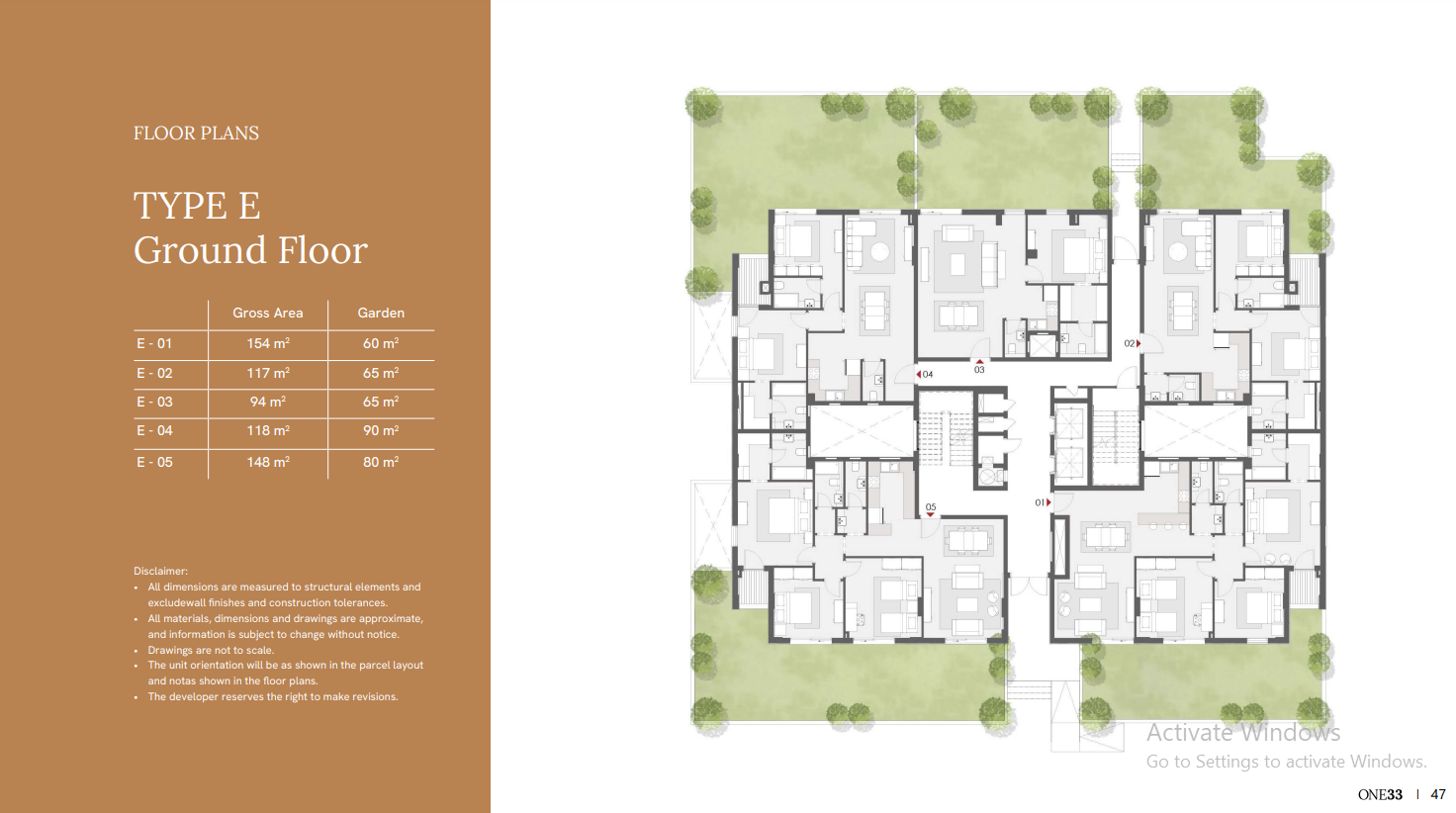 Floor plan for apartment at One33