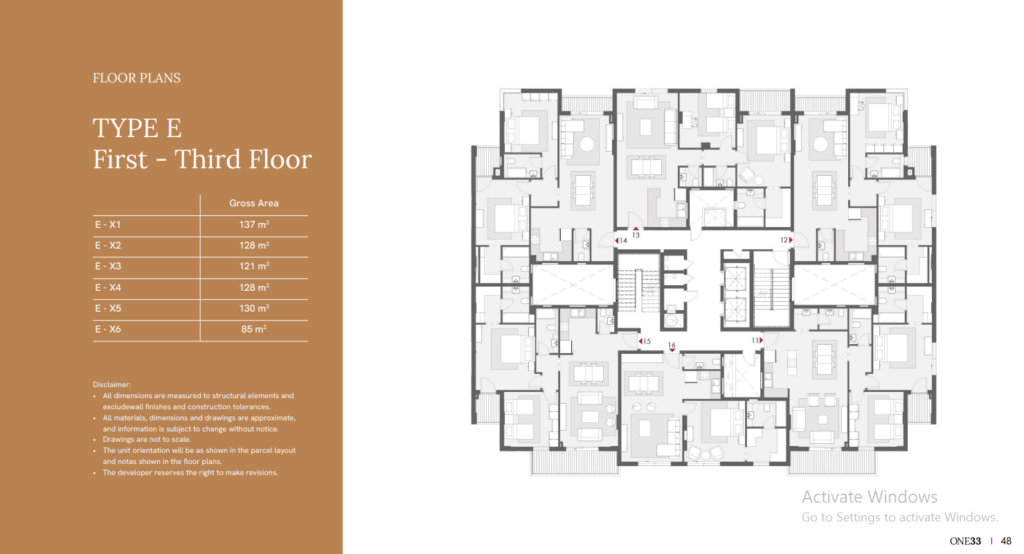 Floor plan for apartment at One33