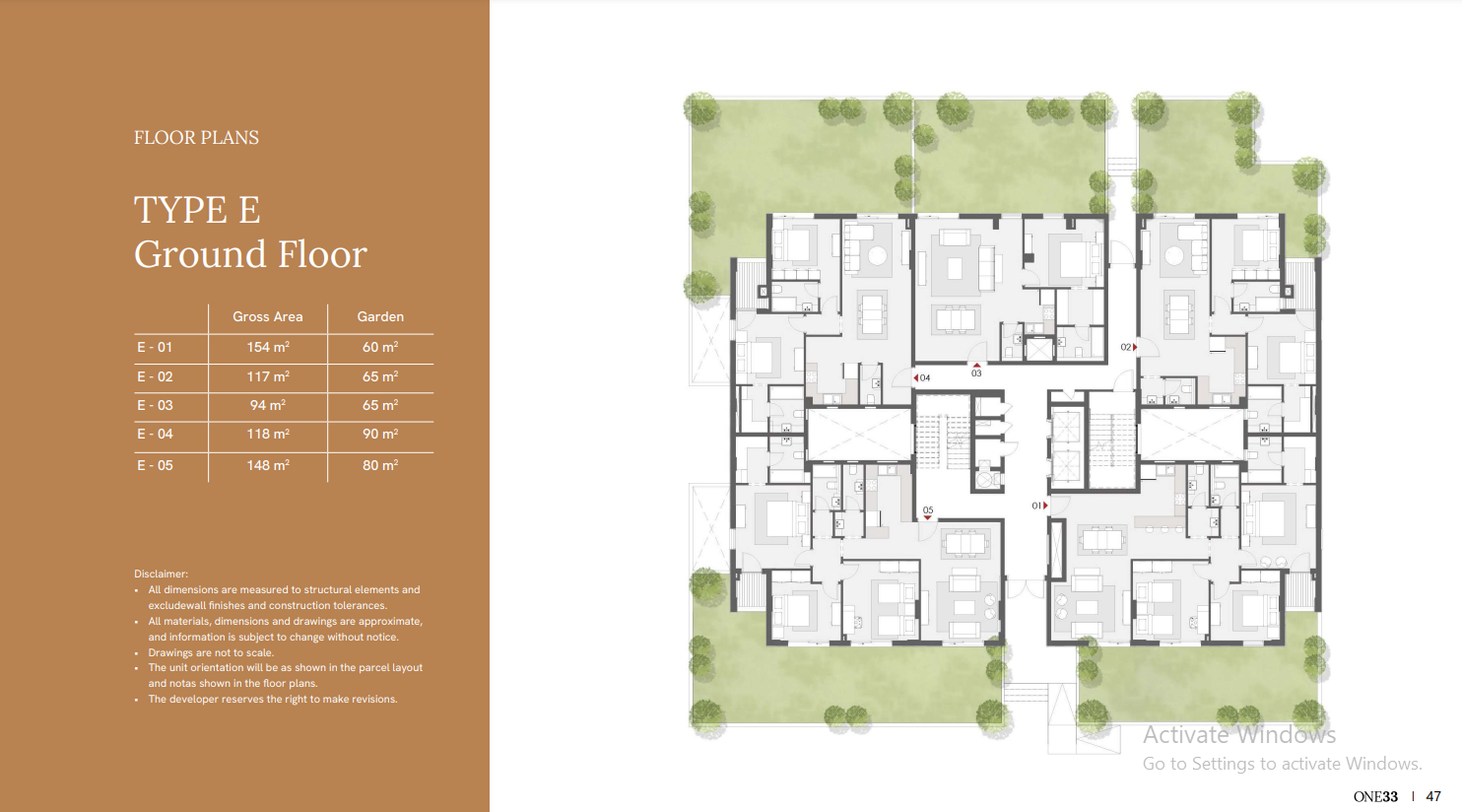 Floor plan for apartment at One33