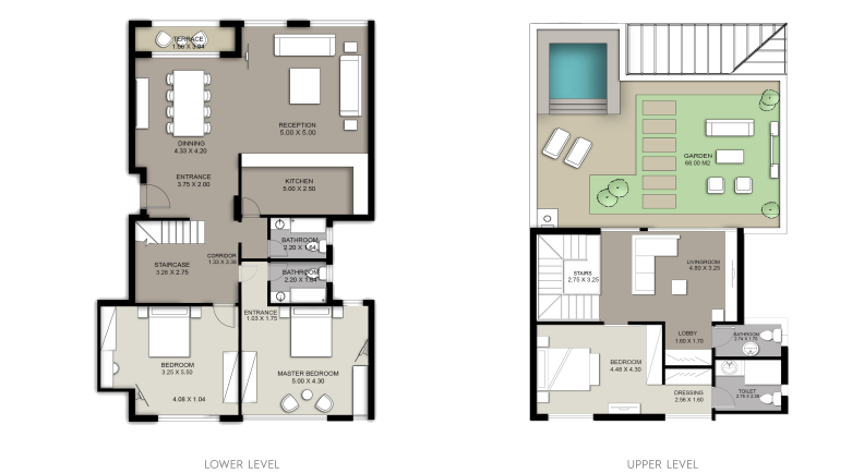 Floor plan for penthouse at Trio