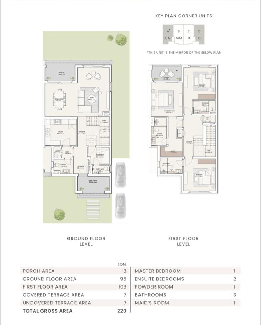 Floor plan for townhouse at Uptown Cairo