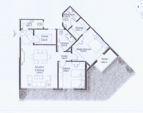 Floor plan for apartment at Entrada