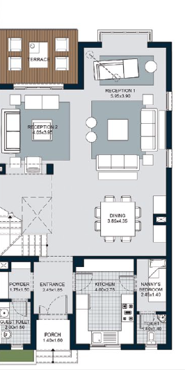 Floor plan for townhouse at The Courtyards