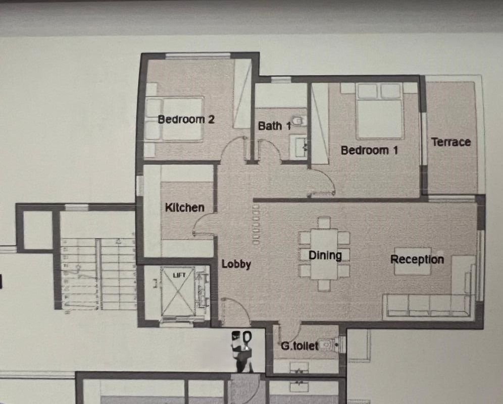 Floor plan for penthouse at Badya