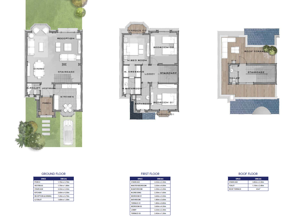 Floor plan for townhouse at Mountain View 1.1
