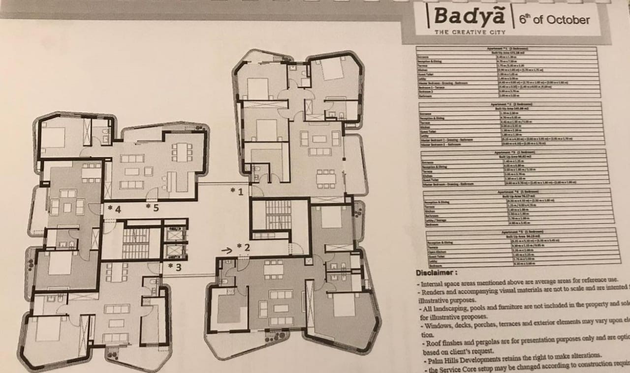 Floor plan for apartment at Badya