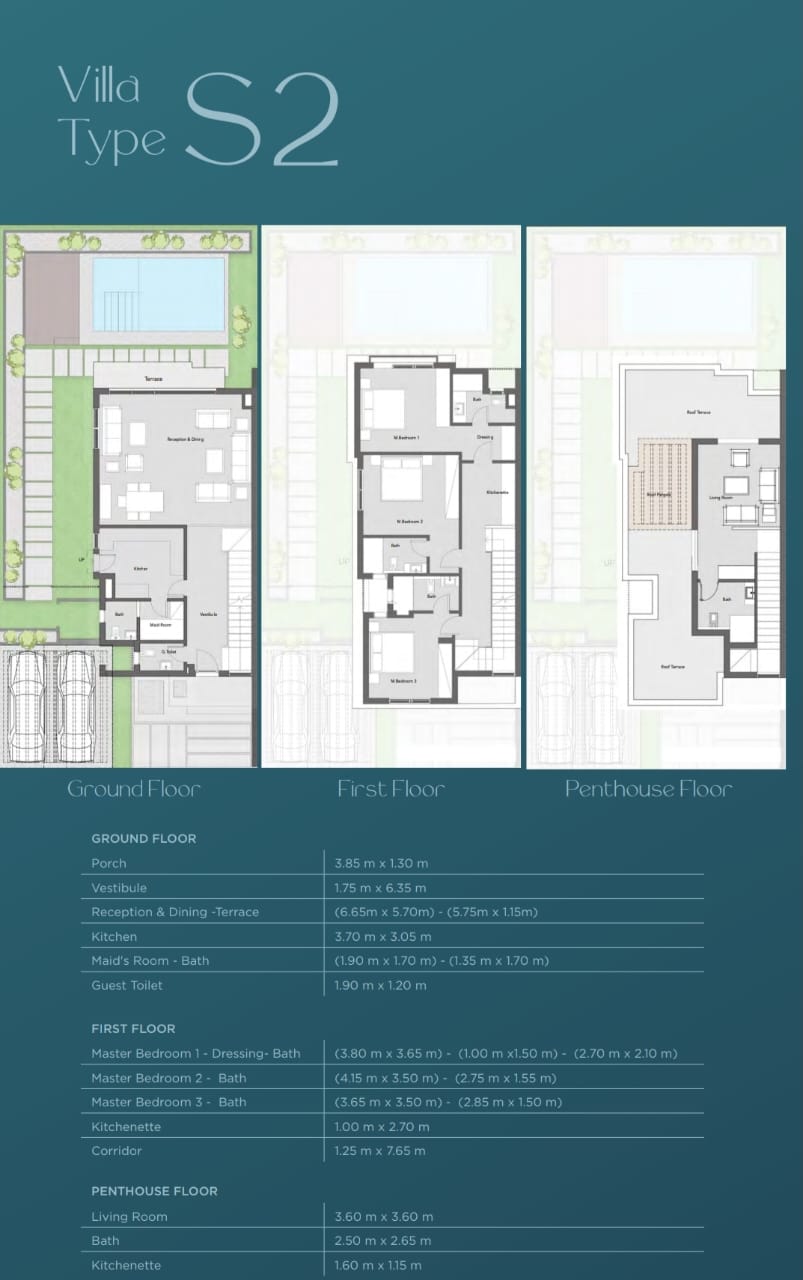 Floor plan for villa at Badya