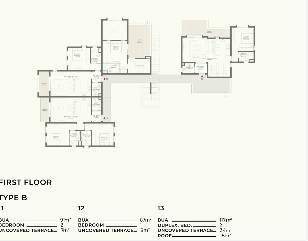 Floor plan for duplex at DUA