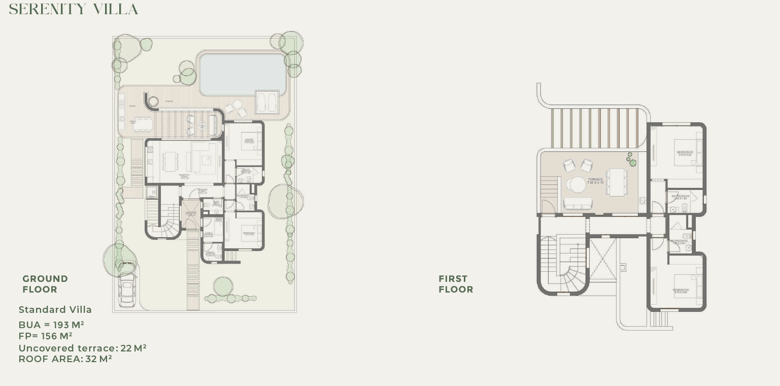 Floor plan for villa at Aden
