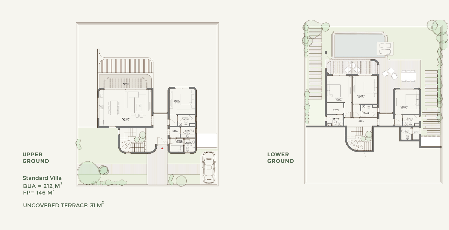 Floor plan for villa at Aden