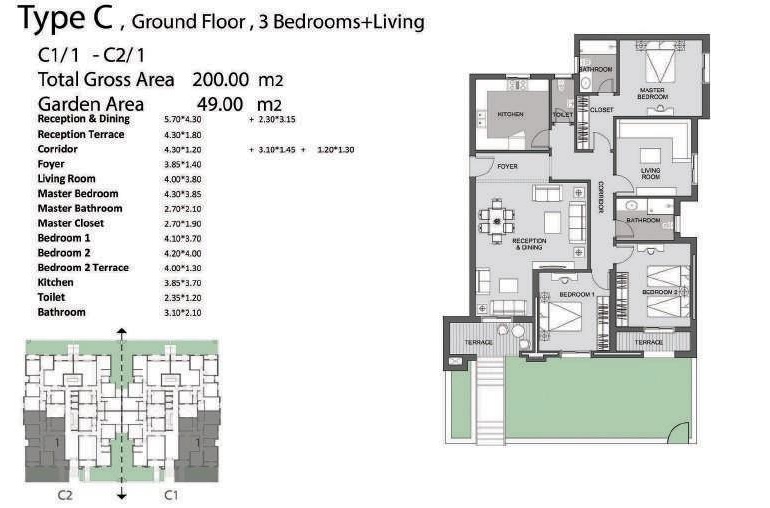 Floor plan for apartment at De Joya 3