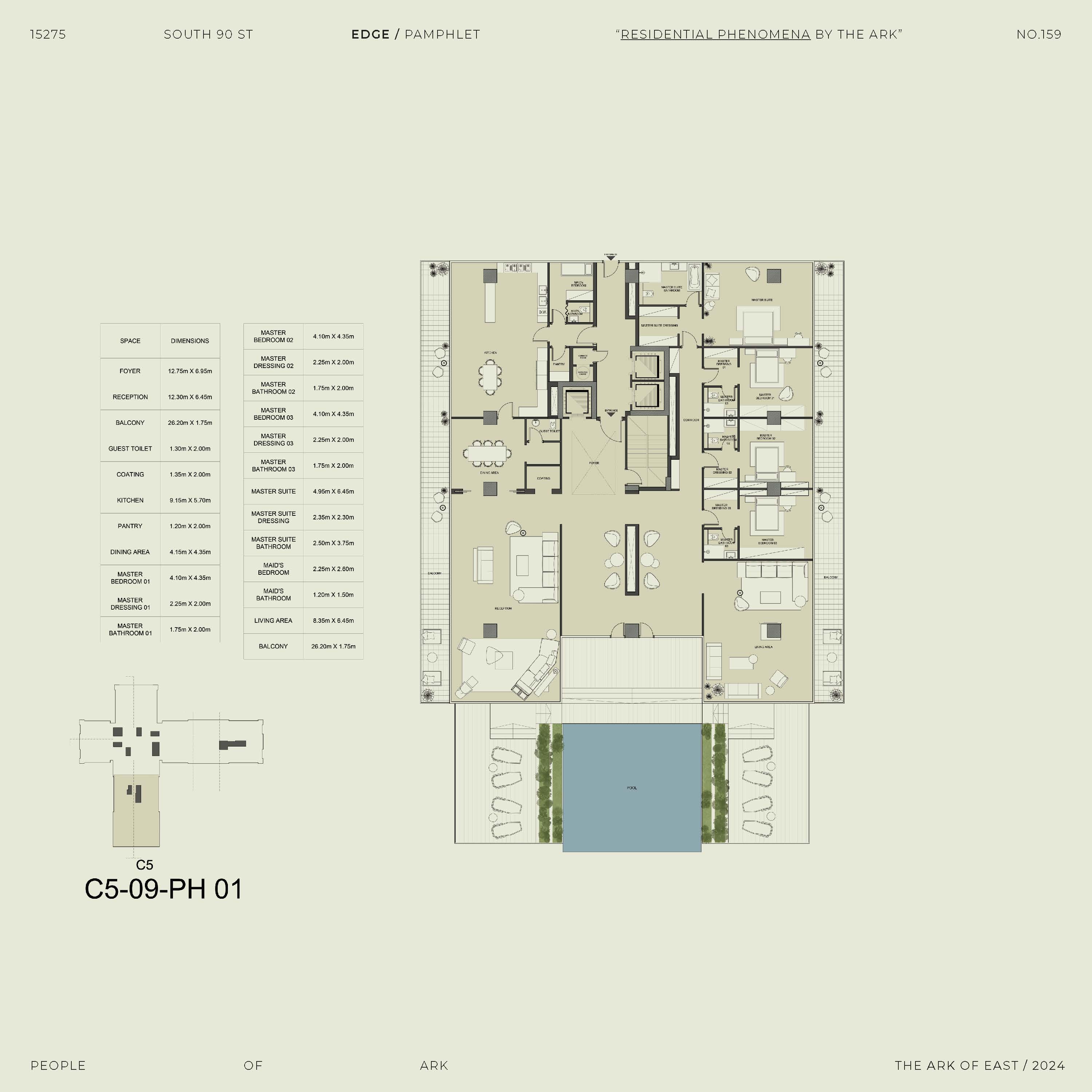 Floor plan for penthouse at Edge