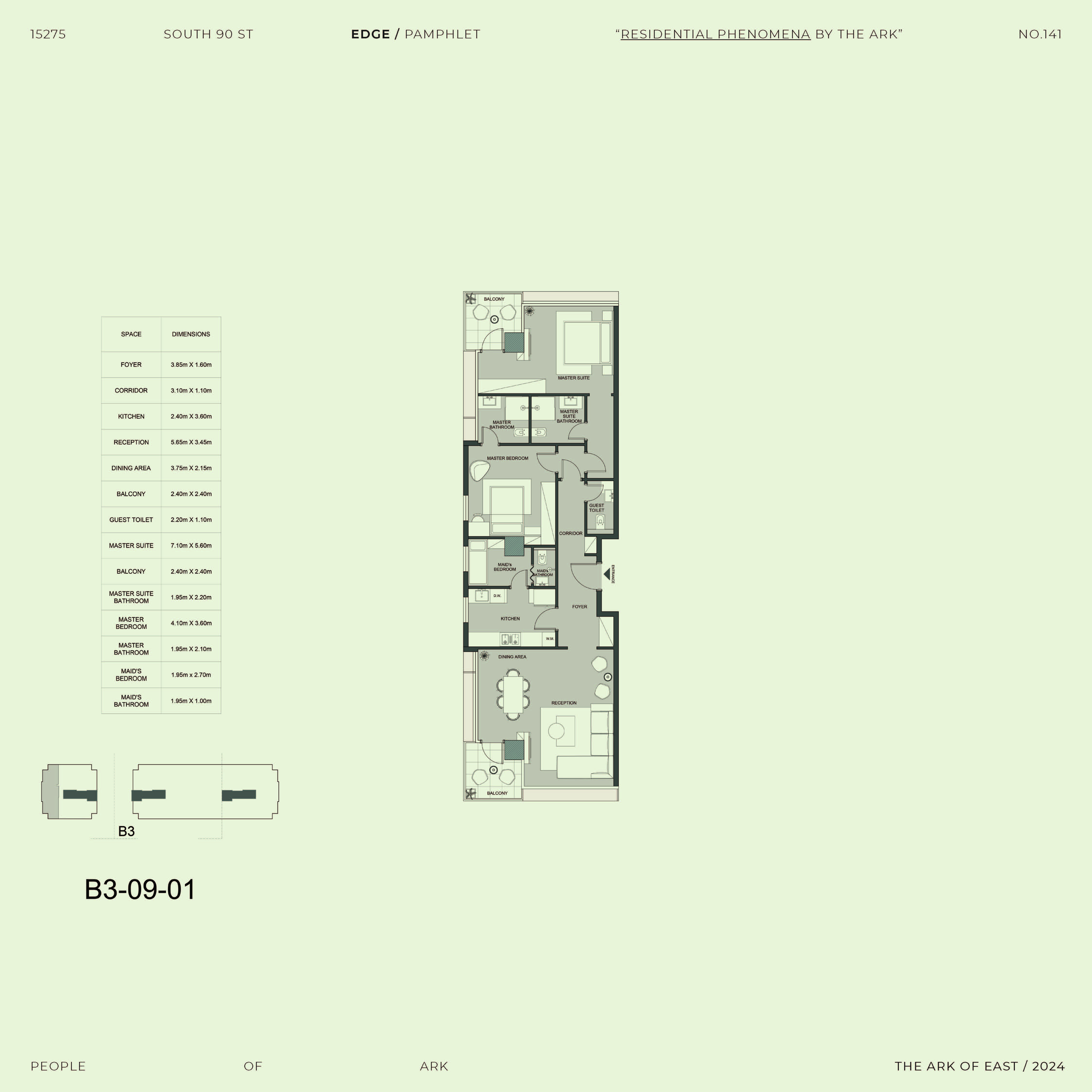 Floor plan for apartment at Edge