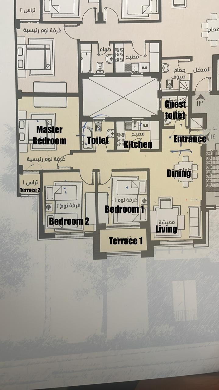 Floor plan for apartment at Madinaty