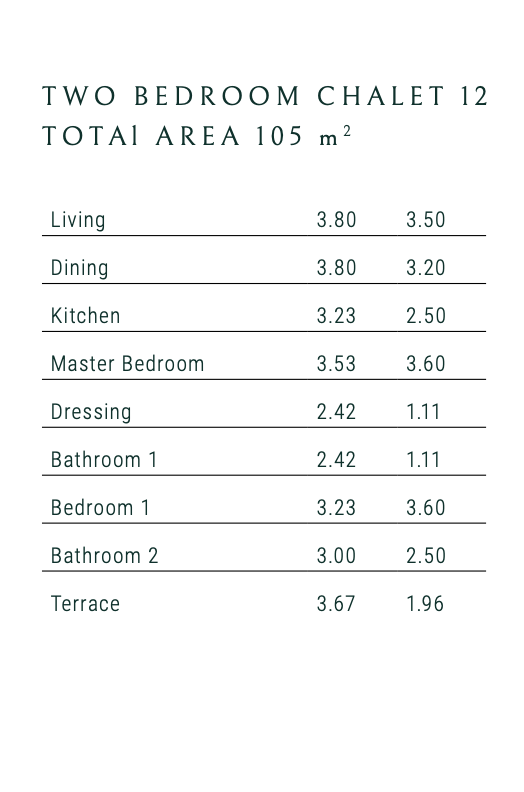 Floor plan for chalet at Majada Iwan