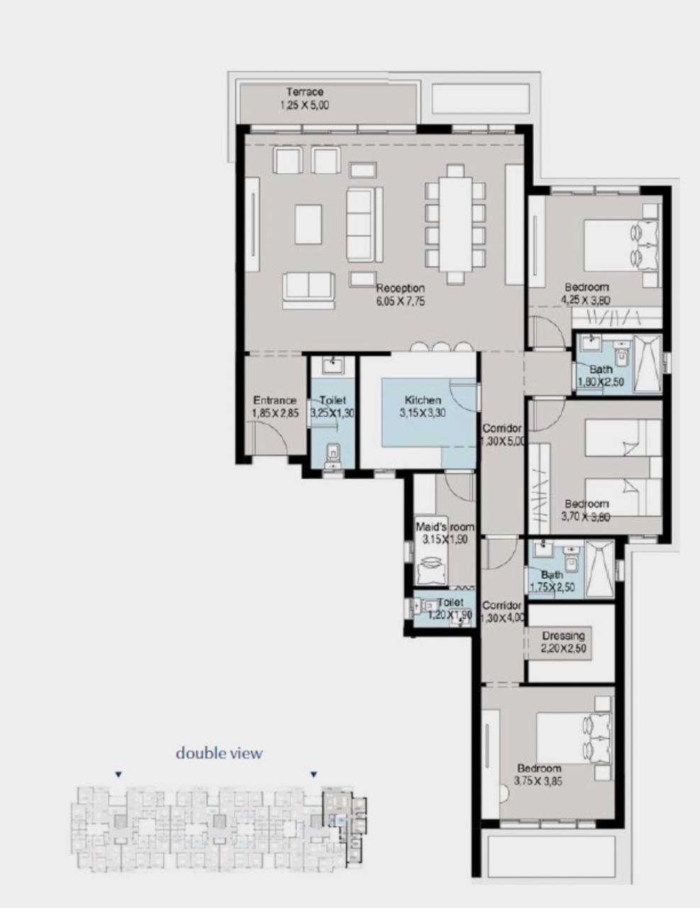 Floor plan for apartment at Bluetree