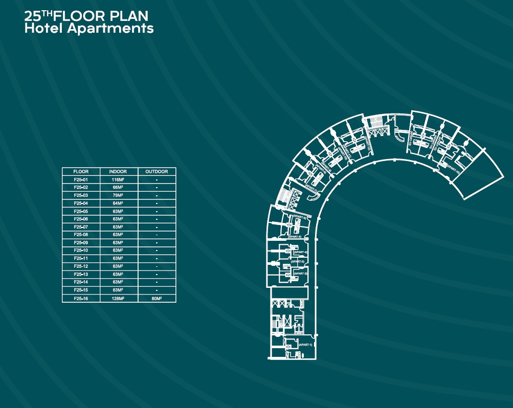 Floor plan for apartment at East Tower