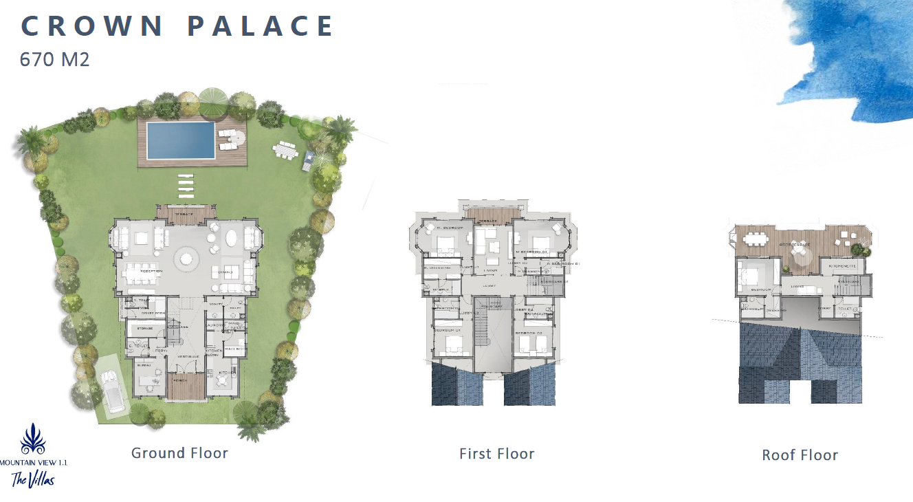 Floor plan for villa at Mountain View 1.1