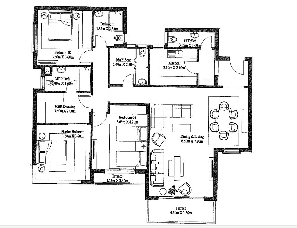 Floor plan for apartment at Hyde Park