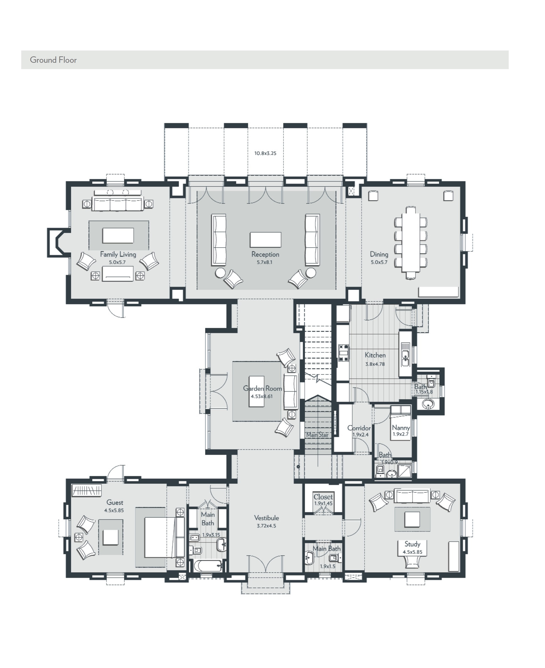 Floor plan for villa at Allegria