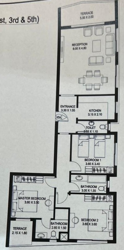 Floor plan for apartment at Taj City