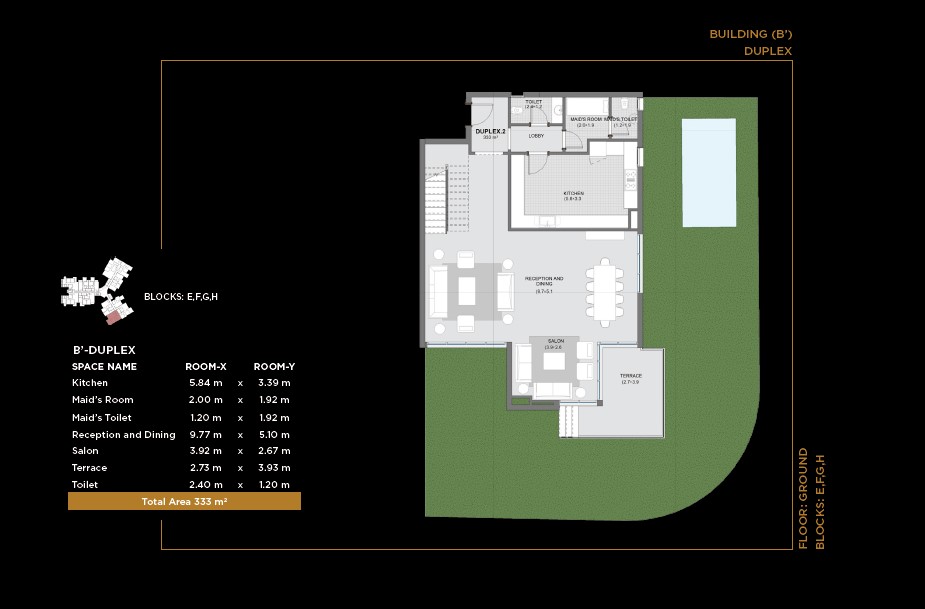 Floor plan for duplex at The Capitalway