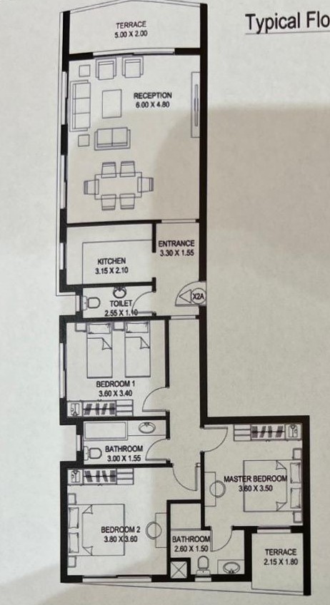 Floor plan for apartment at Taj City