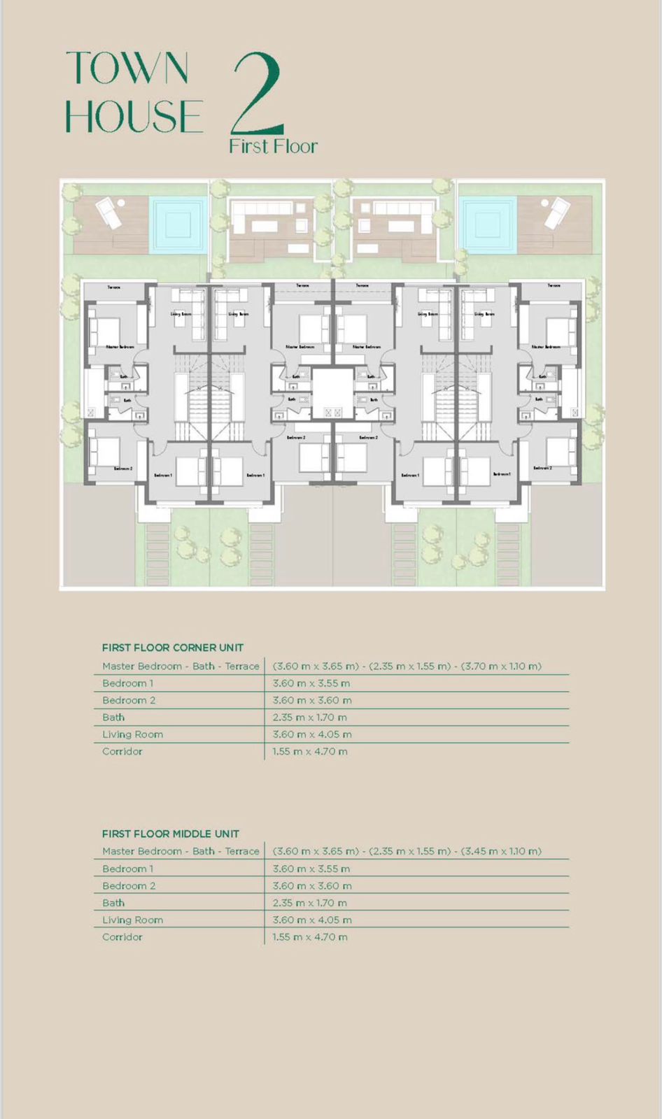 Floor plan for townhouse at Badya
